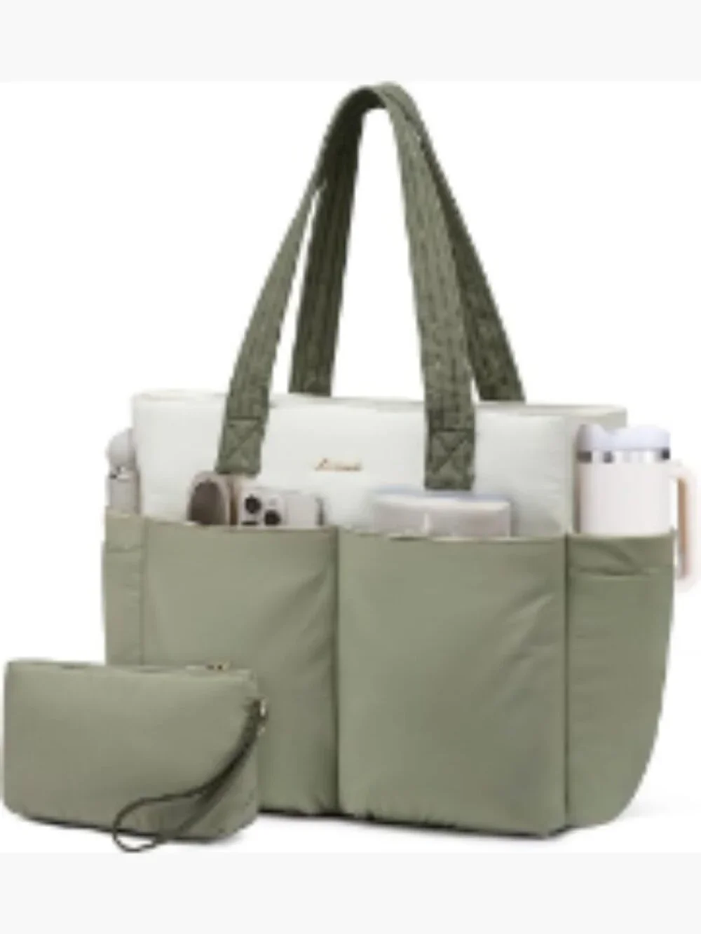 Puffer Laptop Tote Bag for Women, Ultra-Lightweight Work Bag with Laptop